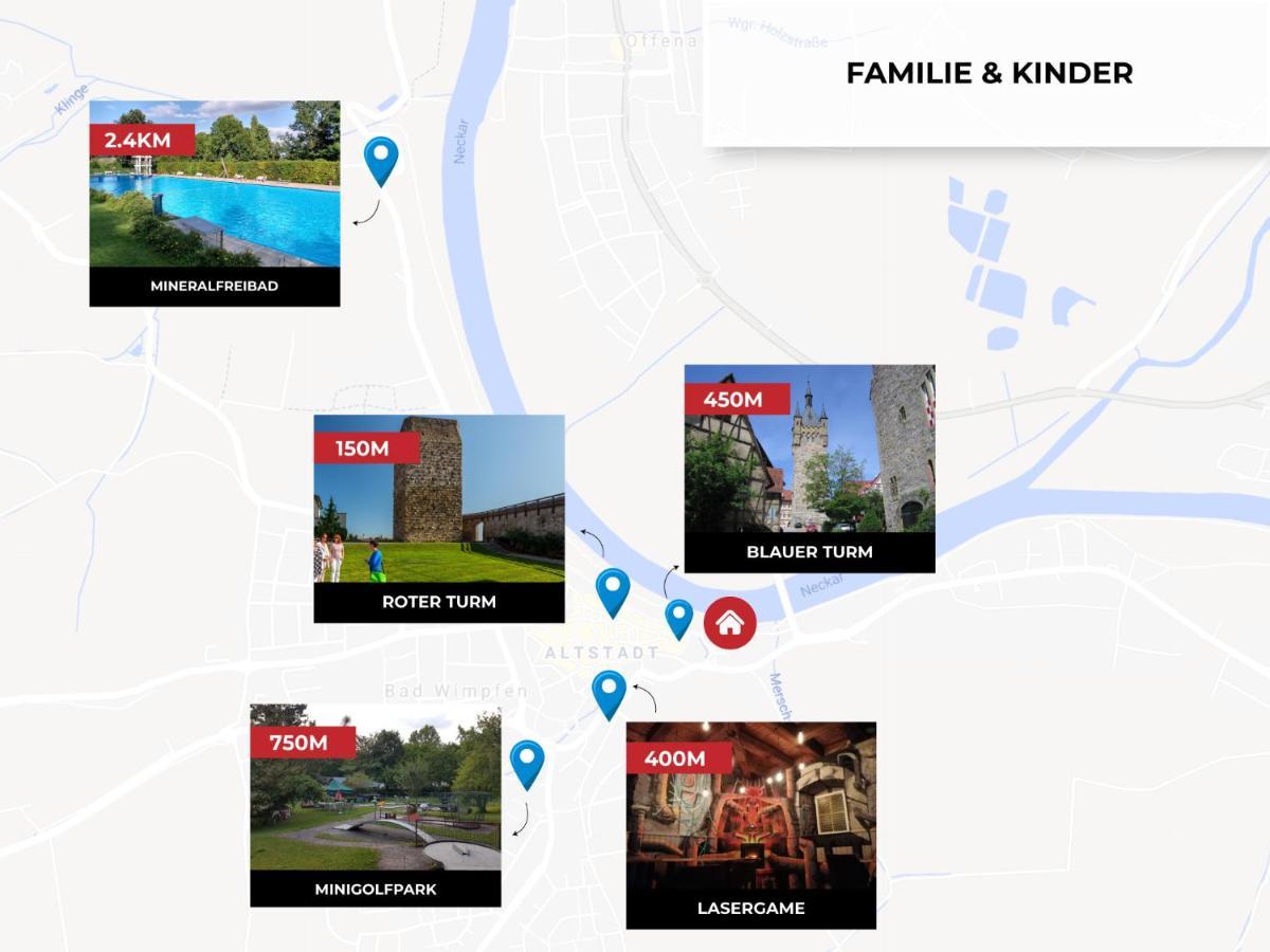 Charmante Wohnung Am Neckar Bad Wimpfen Esterno foto